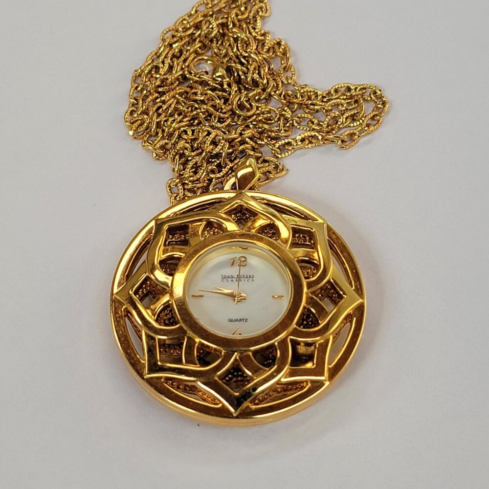 Stunning Joan Rivers Rhinestone Watch Pendant Chain Necklace - Picture 4 of 9